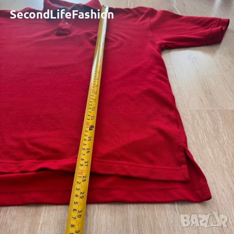 Винтидж поло тениска Tommy Hilfiger размер XL червена произведена в САЩ, снимка 6 - Тениски - 53119707