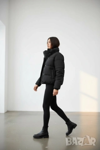 MANGO уникално дамско черно  зимно яке , снимка 8 - Якета - 43635838
