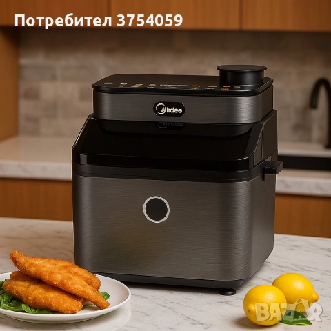 Midea DualTaste Air Fryer MF-CY75C2 – 7L капацитет, JuicyLock технология, снимка 2 - Фритюрници - 52620506