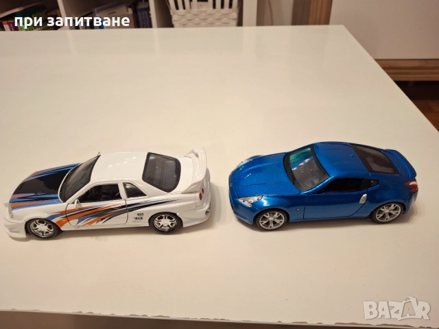 Nissan Skyline R34 GT-R , 1/24 Burago и Nissan 370 Z, 1/24  Maisto, снимка 3 - Колекции - 50533766