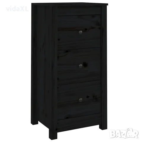 vidaXL Сайдборди, 2 бр, черни, 40x35x80 см, бор масив, снимка 5 - Бюфети - 56147965