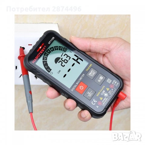HT112B мултицет за измерване на напрежение, ток и съпротивление, снимка 4 - Други инструменти - 35833085