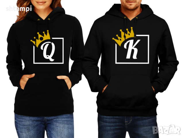 Суитчър/Суитшърт за двойки Queen King,Подарък,Изненада,Любов,Празник., снимка 2 - Суичъри - 36268856