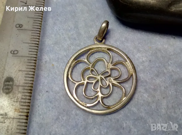 АЖУРЕН ФЛОРАЛЕН СРЕБЪРЕН МЕДАЛЬОН СРЕБРО СРЕБРО 925 ДИЗАЙНЕРСКО АРТ БИЖУ 28816, снимка 4 - Колиета, медальони, синджири - 49600766