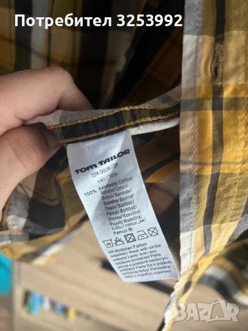 Мъжка карирана риза Tom Tailor, снимка 7 - Ризи - 52585377