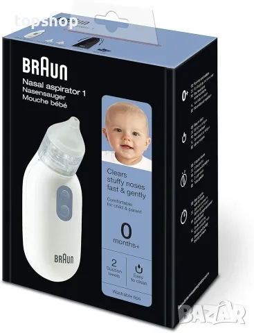 Нов Електрически Назален Аспиратор За Бебета и Деца Braun BNA100 , снимка 2 - Други - 55970970