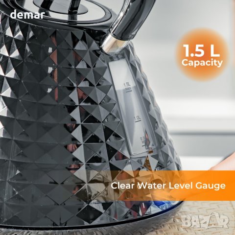 Безжична електрическа кана Geepas 1,5 л – 3000 W, снимка 6 - Други - 42121567