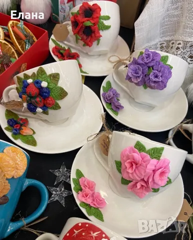 Чаши с полимерна глина, снимка 15 - Ръчно изработени сувенири - 38459326