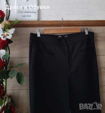 Нов черен панталон ZARA XL , снимка 2 - Панталони - 52627979