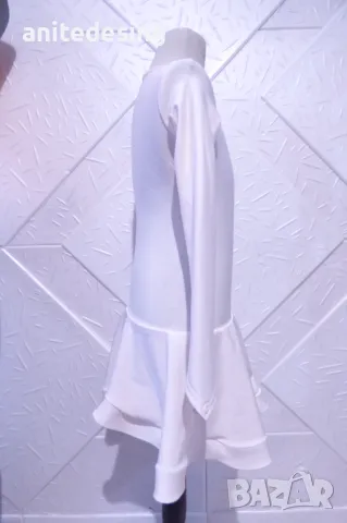 Детска рокля за спортни танци в блед прасковен цвят, снимка 4 - Детски рокли и поли - 49061037