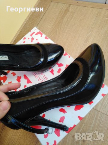 Черни лачени обувки 36 номер, снимка 8 - Дамски елегантни обувки - 35811593