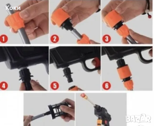 Акумулаторна Водоструйка 22 Бара, 1бр Батерия 48V 8Ah, Зарядно и Аксесоари в куфар, снимка 2 - Аксесоари и консумативи - 47620933