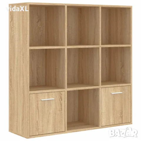 vidaXL Шкаф библиотека, дъб сонома, 98x30x98 см, инженерно дърво
