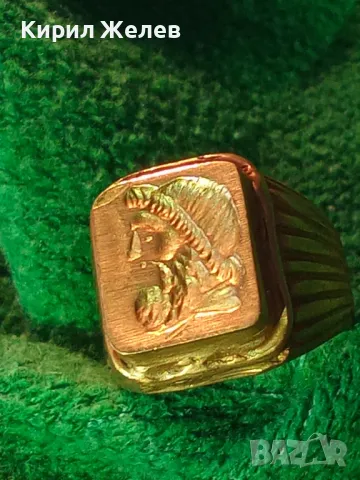 ПОЗЛАТЕН БРОНЗОВ ПРЪСТЕН РЕПЛИКА КОПИЕна АНТИЧЕН с РЕЛЕФНО ИЗОБРАЖЕНИЕ Тип ГЕМА на РИМСКИ ВОИН 44127, снимка 17 - Антикварни и старинни предмети - 47282551
