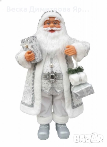 Дядо Коледа в сребристо – празнична фигура, която носи магия и уют у дома (50 / 70 / 90 см), снимка 15 - Декорация за дома - 52774436