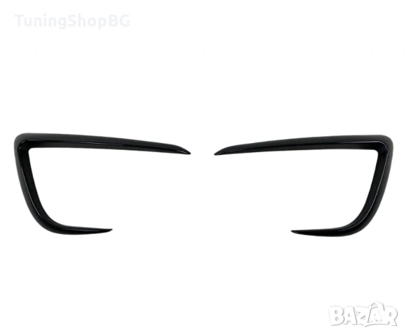 Добавки за броня около халогените за Tesla Model Y черен гланц