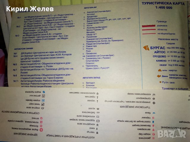 БУРГАС - ПЛАН - УКАЗАТЕЛ - Юли 1990 г. СТАРА СГЪВАЕМА ДЖОБНА КАРТА ПЪТЕВОДИТЕЛ 35478, снимка 8 - Други ценни предмети - 39418666