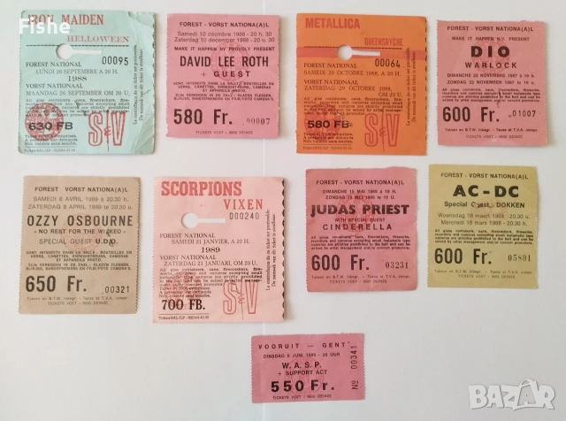 Продавам уникална колекция от билети на метъл групи от 80-те, снимка 2 - Колекции - 53439646