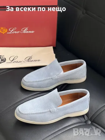 Loro Piana Дамски Сини Обувки Естествен Велур Лоро Пиана Код E240