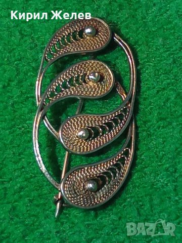 СРЕБЪРНА РЕТРО АРТ-ДЕКО ФИЛИГРАННА БРОШКА с ГРАНУЛАЦИЯ 18638, снимка 4 - Антикварни и старинни предмети - 31196208