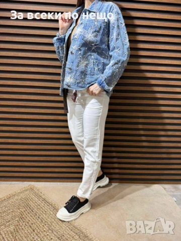 Дамско Синьо Дънково Яке Код W.S.O.46, снимка 2 - Якета - 53689188