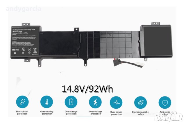 Dell Alienware 17 R2 R3 - 92Wh 14.8V чисто нова батерия P43F P43F001 5046J YKWXX battery, снимка 7 - Други - 42652166