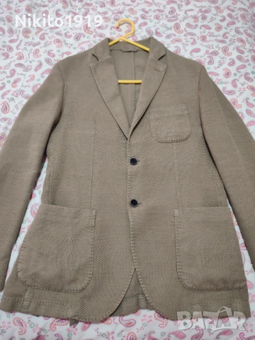 Мъжко сако Бежаво, снимка 3 - Сака - 53651411