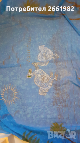 Уникален шал - рисувана коприна- от остров Мавриций