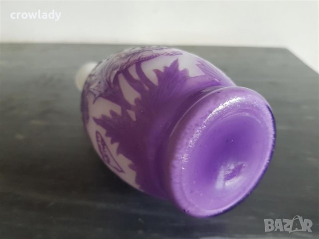 Красива ваза НАНСИ DAUM NANCY сецесион лилава реплика, снимка 8 - Вази - 40890529