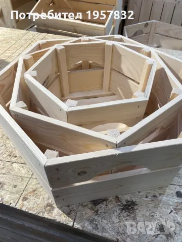 Дървена декоративна Щайга/Хексагон/шестоъгълник, снимка 7 - Оборудване за магазин - 48923019