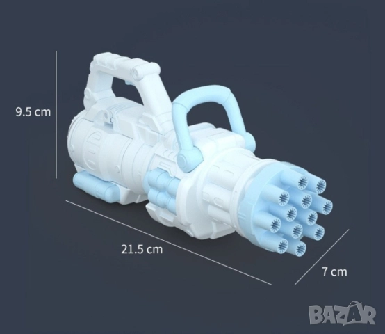 Модерен пистолет за сапунени балончета с батерии и удобна дръжка / Цвят: Син, Розов, снимка 2 - Други - 52583596