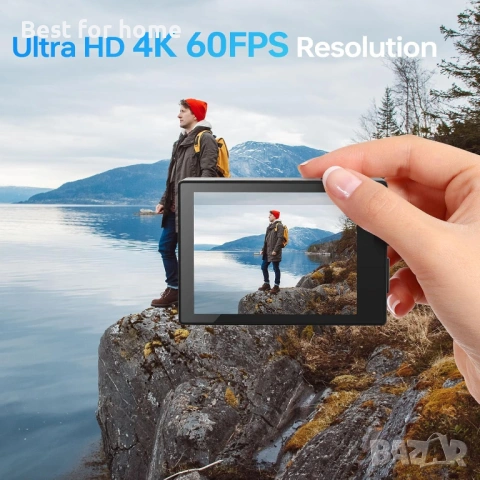 Speed ​​20 Action Cam 4K60FPS 40MP WiFi Подводна камера 40M Водоустойчива Ultra HD , снимка 2 - IP камери - 53471337