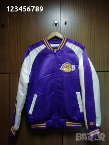 Los Angeles Lakers Starter Black Label Bomber Urban Outfitters оригинално яке Лейкърс LA , снимка 2 - Якета - 53154956