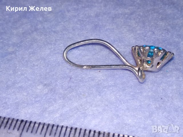 ПРЕКРАСНА ФИНА МАЙСТОРСКА СКЪПОЦЕННА СРЕБЪРНА ОБЕЦА СРЕБРО 925 с ЮВЕЛИРНО ФАСЕТИРАН СИН ЦИРКОН 38689, снимка 7 - Обеци - 41741409