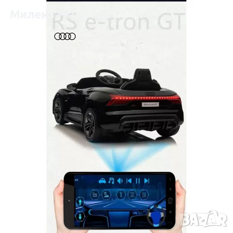 Акумулаторен джип Audi RS E-Tron GT 4X4 Licensed с меки гуми и кожена седалка 12V, снимка 13 - Детски велосипеди, триколки и коли - 55955860