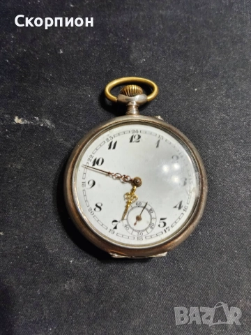 Швейцарски джобен часовник с посребрени капаци 1925г. - 10 РУБИНА, снимка 18 - Джобни - 48361931