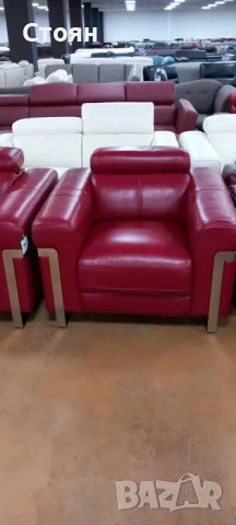 ПРОМОЦИЯ!!! Червен комплект двойка и фотьойл с електрически релакс механизъм, снимка 4 - Дивани и мека мебел - 40283151