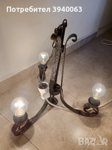 Стар полюлей от ковано желязо, снимка 2 - Антикварни и старинни предмети - 53207700