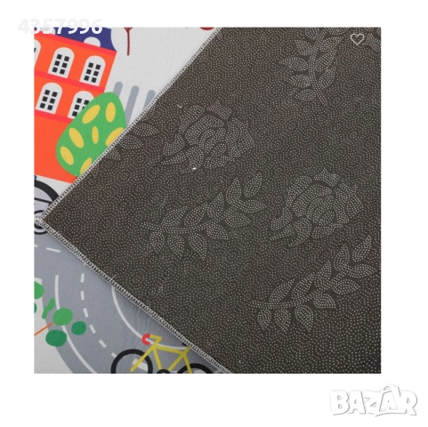 Детски килим за детска стая, Правоъгълен, Сив, Розов, снимка 6 - Мебели за детската стая - 52085674