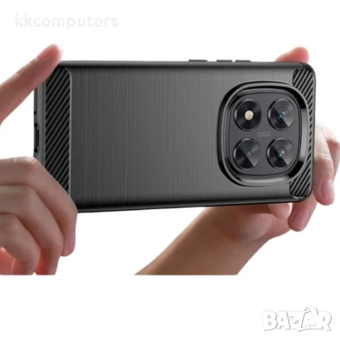 Силиконов кейс MBX Carbon, За Xiaomi Redmi Note 14 Pro 5G, Черен, снимка 5 - Калъфи, кейсове - 50450888