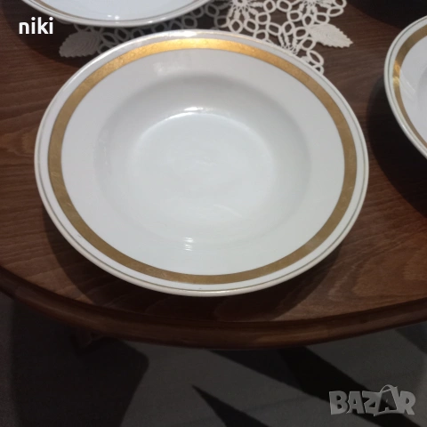 4 броя чиний за супа + Голямо плато., снимка 6 - Чинии - 53356667