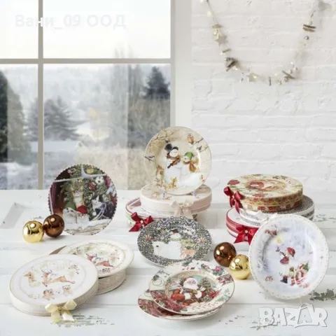 Подаръчен сет 2 коледни чинии в луксозна кутия , снимка 3 - Чинии - 47527406