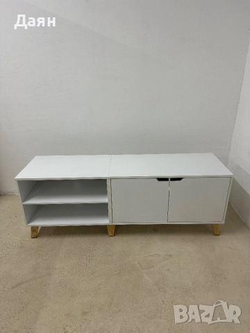 ТВ скрин VASAGLE, дължина 140 см с 2 врати, регулируем рафт, за телевизори до 65 инча