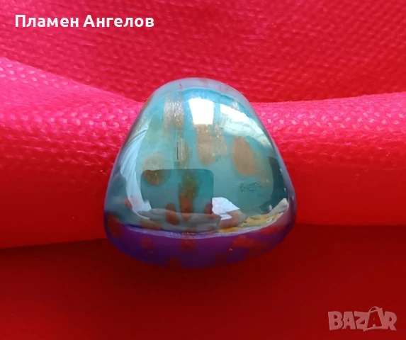 Дамски стъклен пръстен, снимка 3 - Пръстени - 51007530