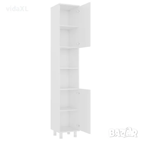 vidaXL Шкаф за баня, бял, 30x30x179 см, инженерно дърво, снимка 4 - Шкафове - 56147865