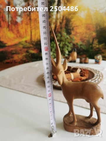 Дървена фигура антилопа, снимка 4 - Декорация за дома - 41510411