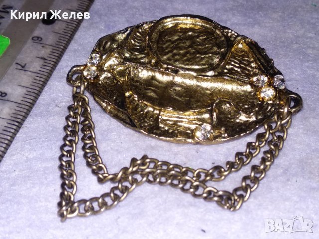 ЛИСТОВИДНА ВИНТИДЖ - АРТ БРОШКА от НЕРЪЖДАЕМА БЛАГОРОДНА СТОМАНА с КРИСТАЛИ 38630, снимка 8 - Други - 41649161