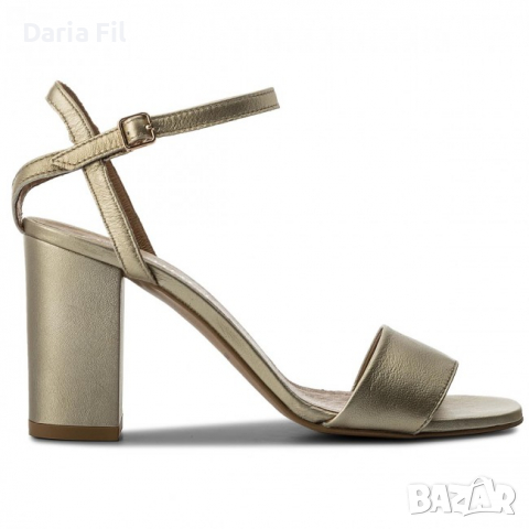 Златисти сандали от естествена кожа 36 номер , снимка 7 - Сандали - 36302591