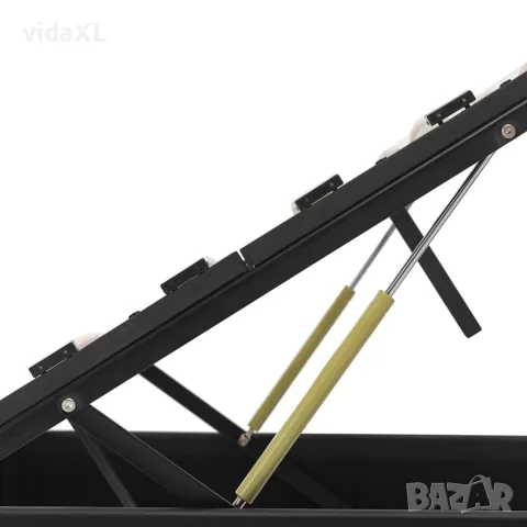 vidaXL Легло с повдигащ механизъм, черно, изкуствена кожа, 160x200 cм, снимка 7 - Спални и легла - 56146483