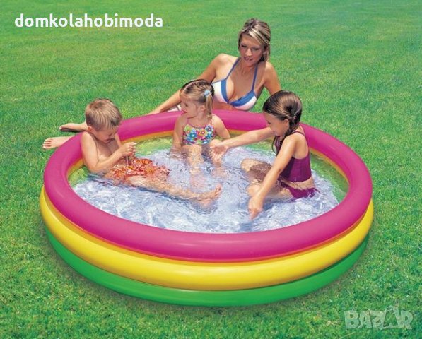 Басейн с надуваеми странични стени и надуваемо дъно Intex, 147х33см